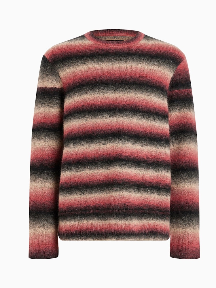 AllSaints Pink Aurora Striped Jumper - Image 8 of 8
