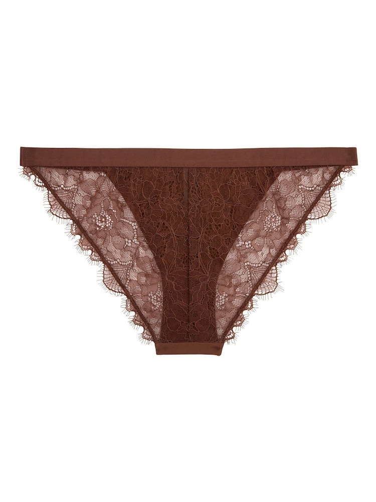Love Stories Dark Brown Wild Rose Lace Briefs - Image 5 of 5