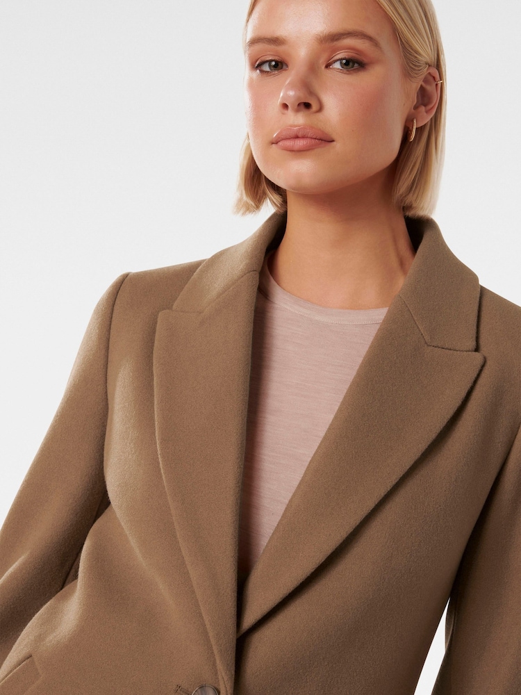 Forever New Brown Becca Single Breasted Coatigan - Image 4 of 4