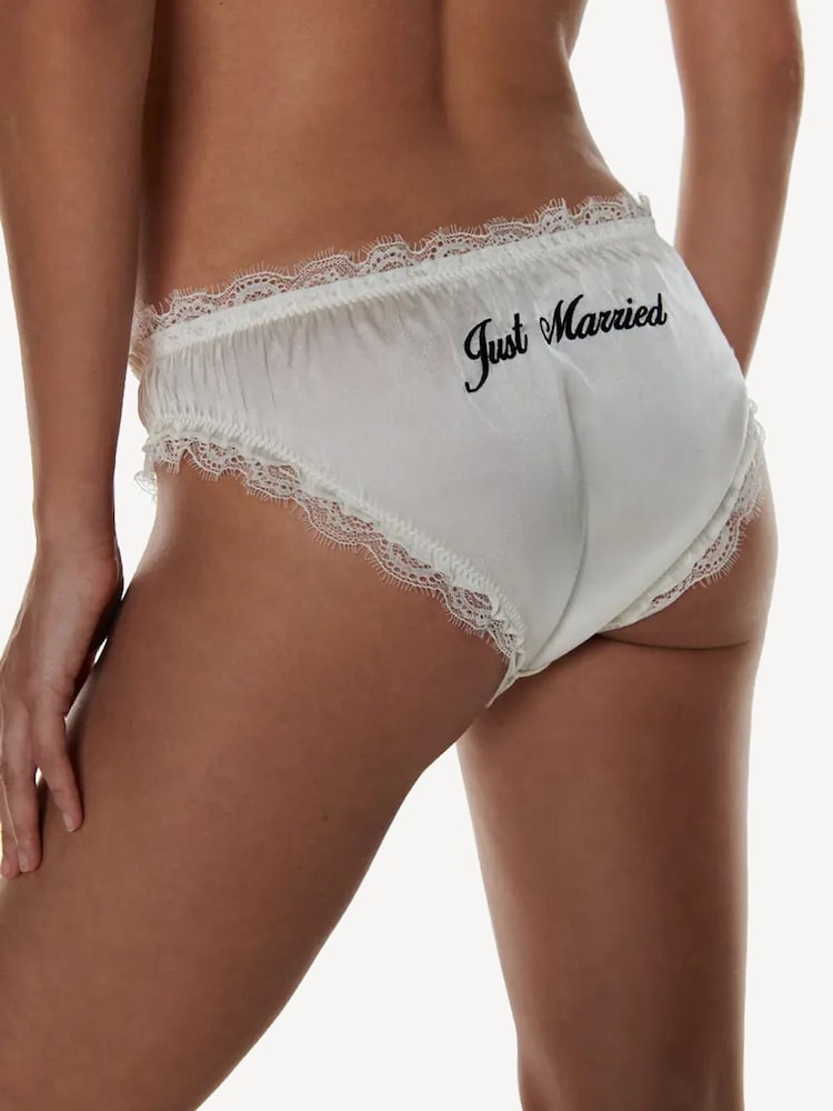Love Stories White Lola Just Married Silk Briefs - Image 1 of 3