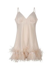 Love Stories Cream Honey Feather Silk Nightie - Image 4 of 5