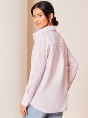 Lipsy Pink Stripe Collared Button Through Shirt - Image 2 of 4