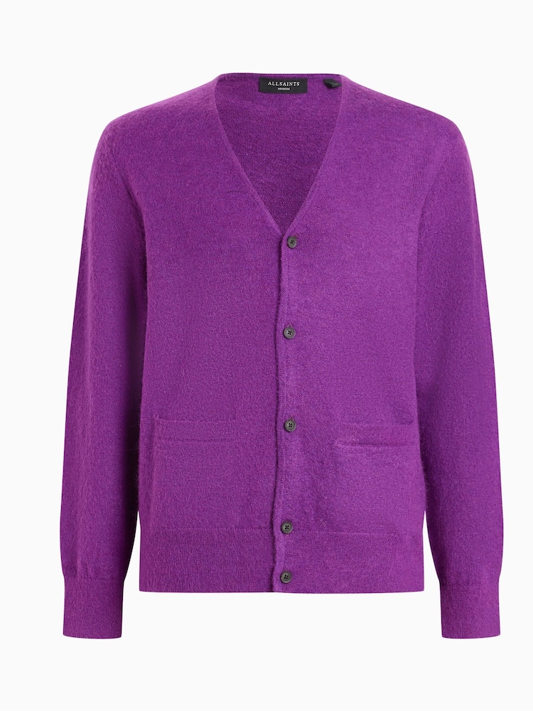 AllSaints Purple Kennedy Cardigan - Image 8 of 8