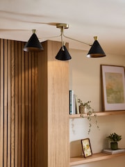 Black Austin 3 Light Flush Fitting Ceiling Light - Image 1 of 4