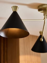 Black Austin 3 Light Flush Fitting Ceiling Light - Image 3 of 4