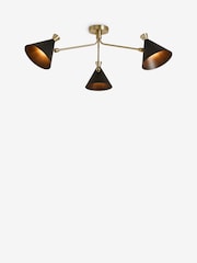 Black Austin 3 Light Flush Fitting Ceiling Light - Image 4 of 4