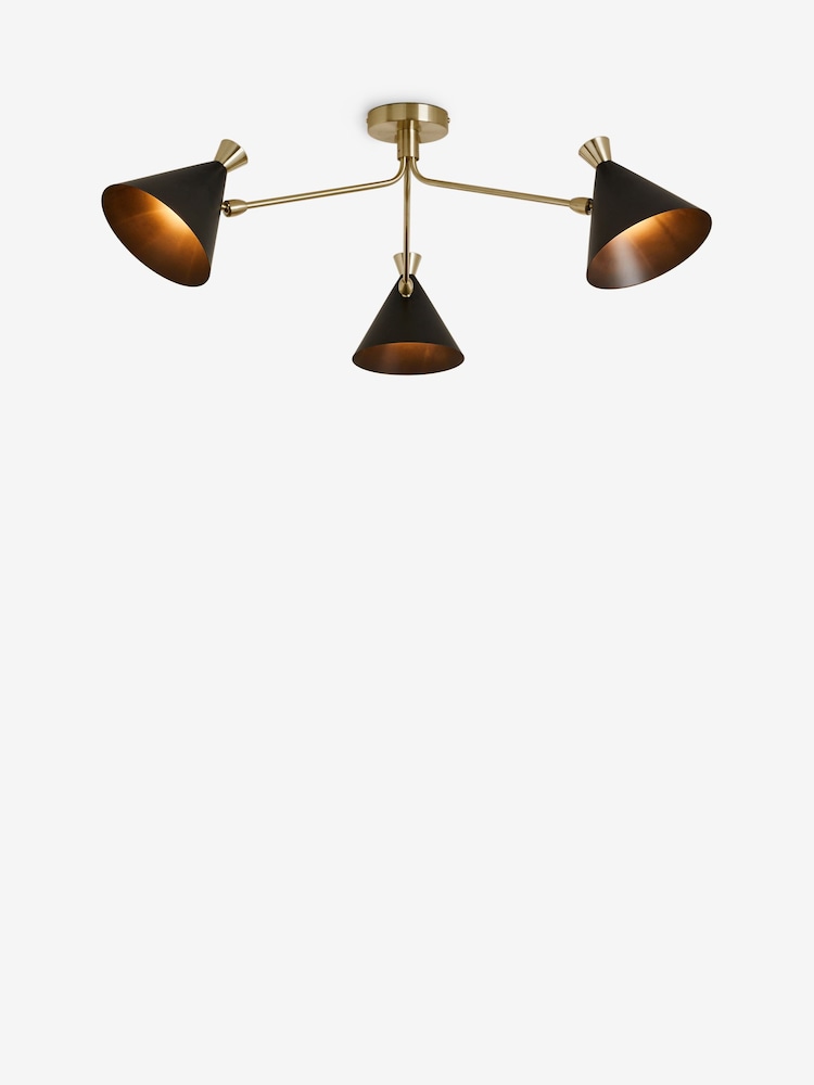 Black Austin 3 Light Flush Fitting Ceiling Light - Image 4 of 4