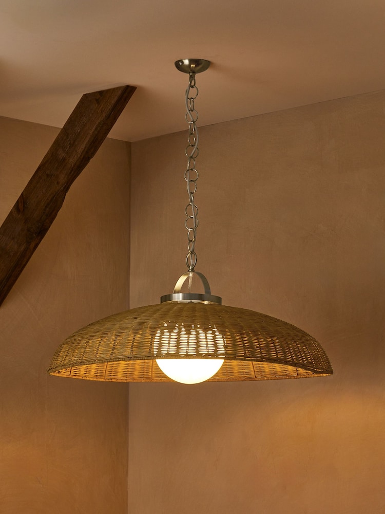 Natural N. Premium Alba Hand Woven Rattan Pendant Ceiling Light - Image 1 of 4