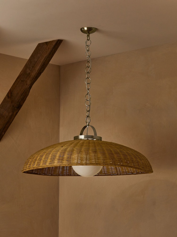 Natural N. Premium Alba Hand Woven Rattan Pendant Ceiling Light - Image 2 of 4