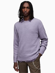 AllSaints Purple Luka Crew Sweat Top - Image 1 of 7