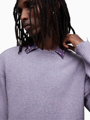 AllSaints Purple Luka Crew Sweat Top - Image 2 of 7