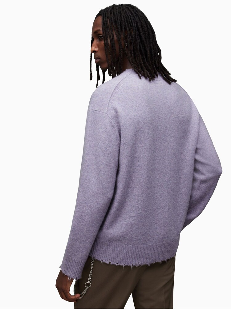 AllSaints Purple Luka Crew Sweat Top - Image 6 of 7