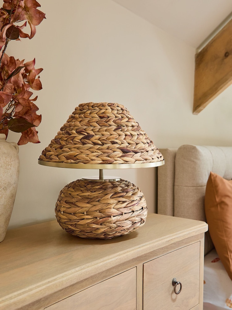 Natural Zephie Woven Seagrass Table Lamp - Image 2 of 6
