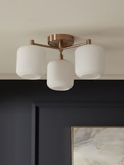 Brass Ryker 3 Light Flush Ceiling Light Fitting - Image 2 of 4