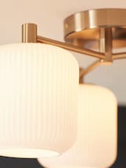 Brass Ryker 3 Light Flush Ceiling Light Fitting - Image 3 of 4