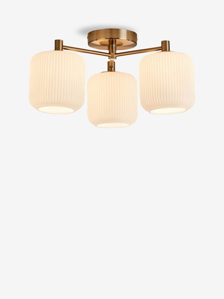 Brass Ryker 3 Light Flush Ceiling Light Fitting - Image 4 of 4