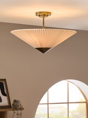 Brass Tate 2 Light Flush Ceiling Light Fitting - Image 1 of 4