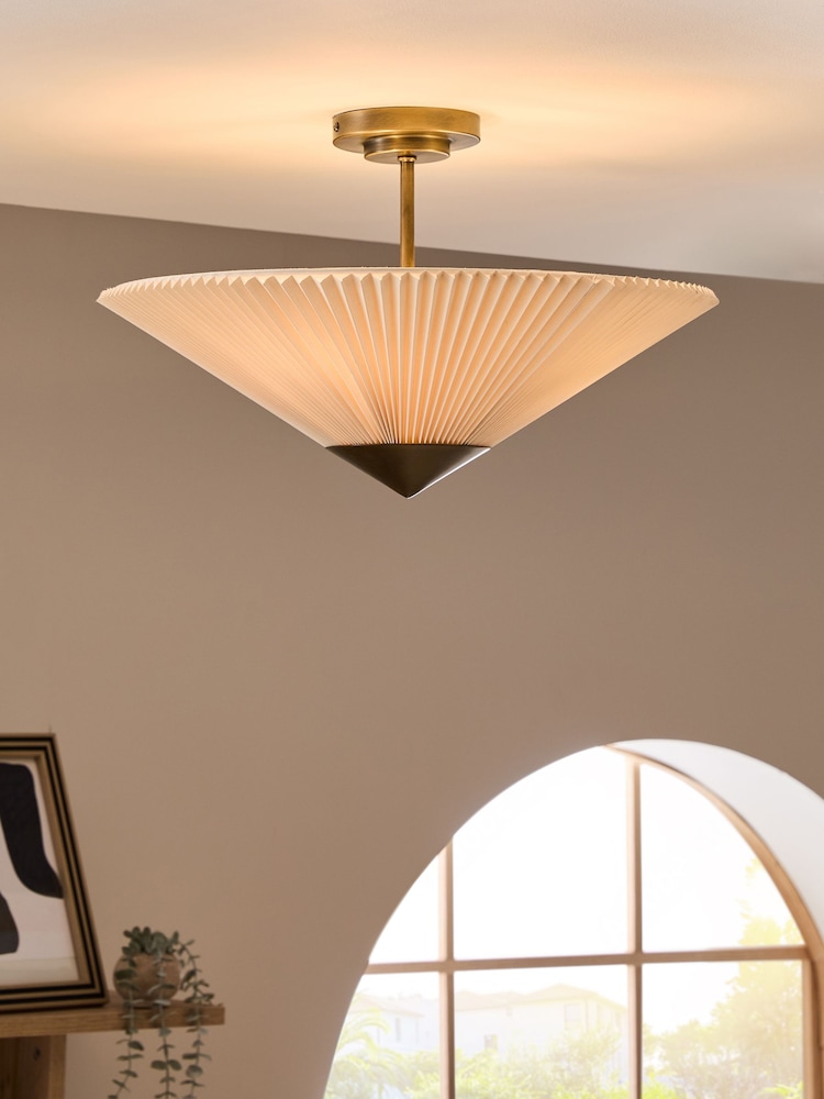 Brass Tate 2 Light Flush Ceiling Light Fitting - Image 1 of 4