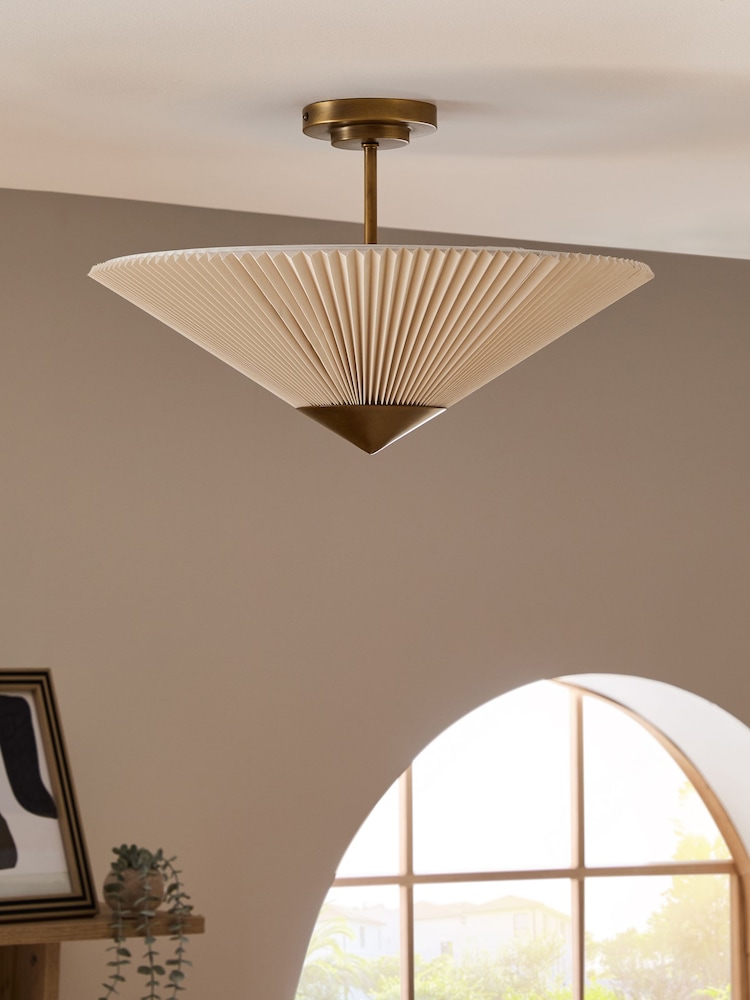 Brass Tate 2 Light Flush Ceiling Light Fitting - Image 2 of 4
