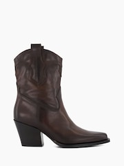 Dune London Brown Ponty True Western Boots - Image 1 of 7