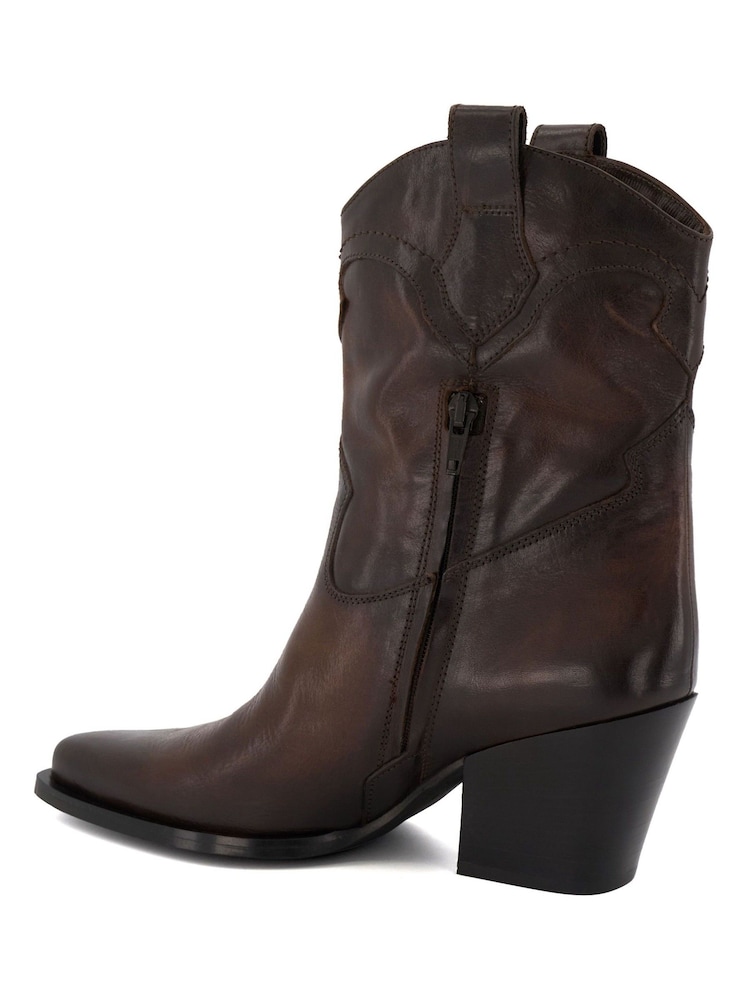 Dune London Brown Ponty True Western Boots - Image 4 of 7