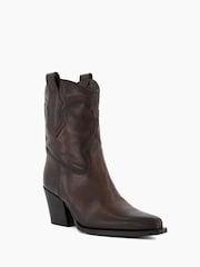 Dune London Brown Ponty True Western Boots - Image 5 of 7