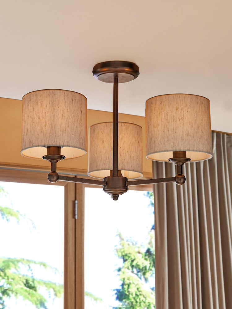 Bronze Blenheim 3 Light Flush Fitting Ceiling Light - Image 1 of 4