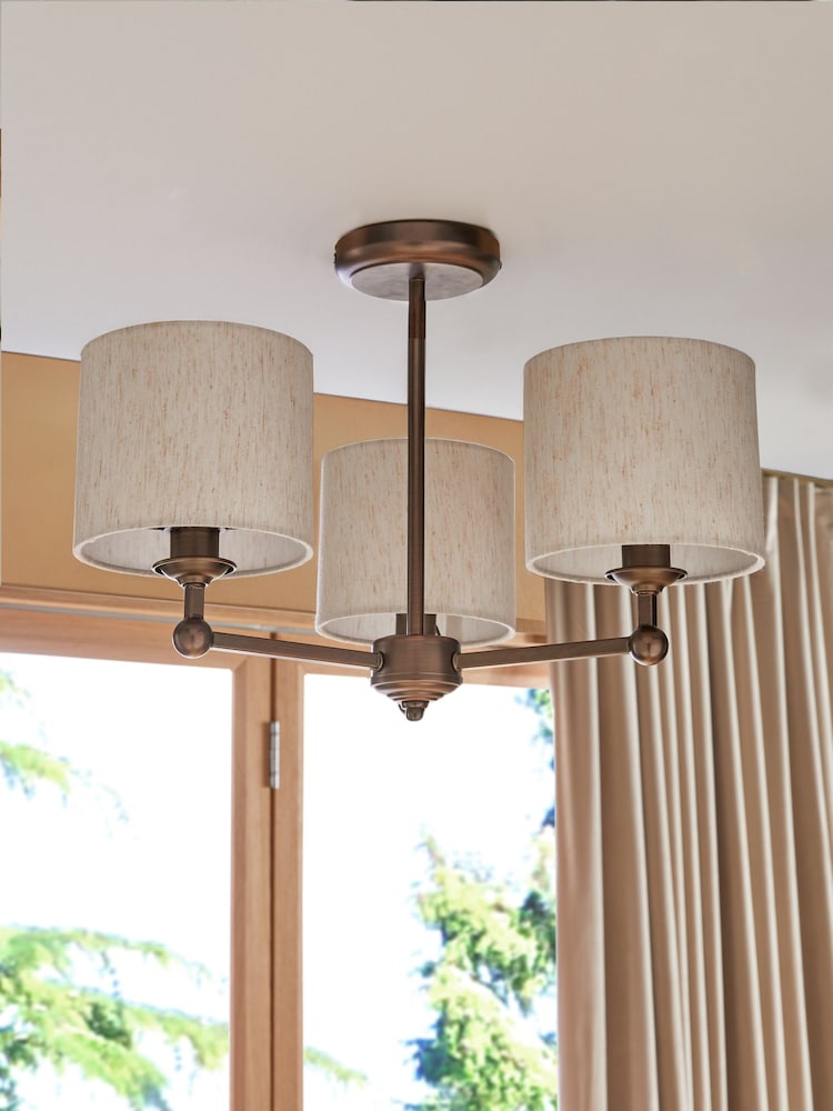 Bronze Blenheim 3 Light Flush Fitting Ceiling Light - Image 2 of 4