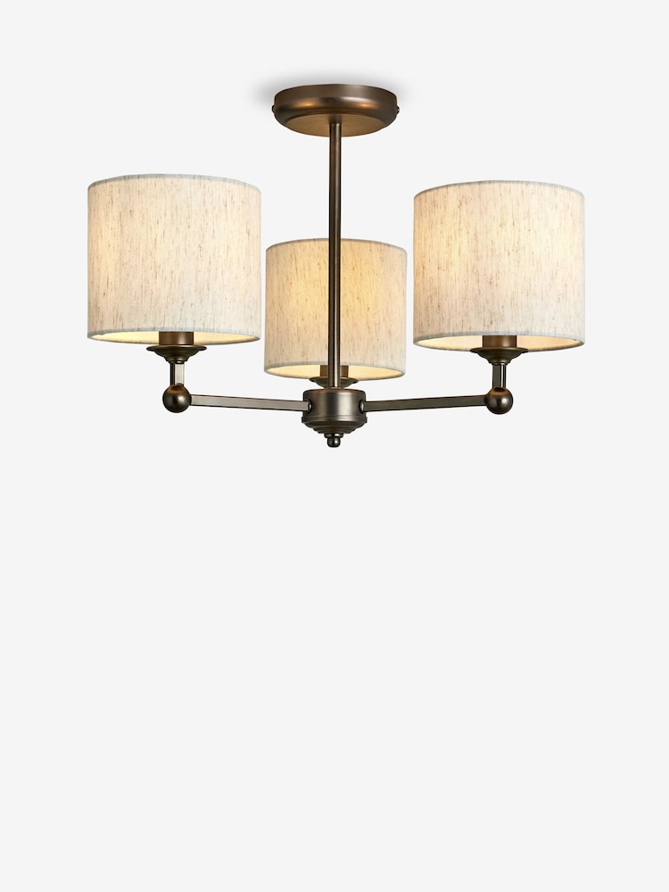 Bronze Blenheim 3 Light Flush Fitting Ceiling Light - Image 4 of 4