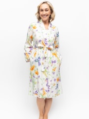 Nora Rose Cream Hummingbird Print Short Dressing Gown - Image 2 of 4