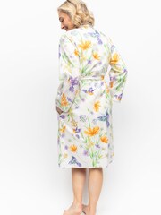 Nora Rose Cream Hummingbird Print Short Dressing Gown - Image 3 of 4