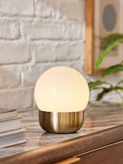 Brass Pod Rechargeable Touch Wireless Table Lamp - Image 1 of 6