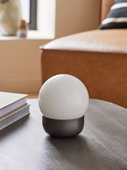 Pewter Grey Pod Rechargeable Touch Wireless Table Lamp - Image 2 of 5