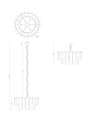 Amber Orange Atticus 3 Light Chandelier Ceiling Light Fitting - Image 4 of 4