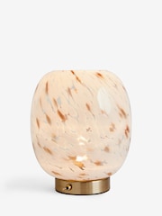 White/Gold Confetti Glass Rechargeable Wireless Table Lamp - Image 5 of 6