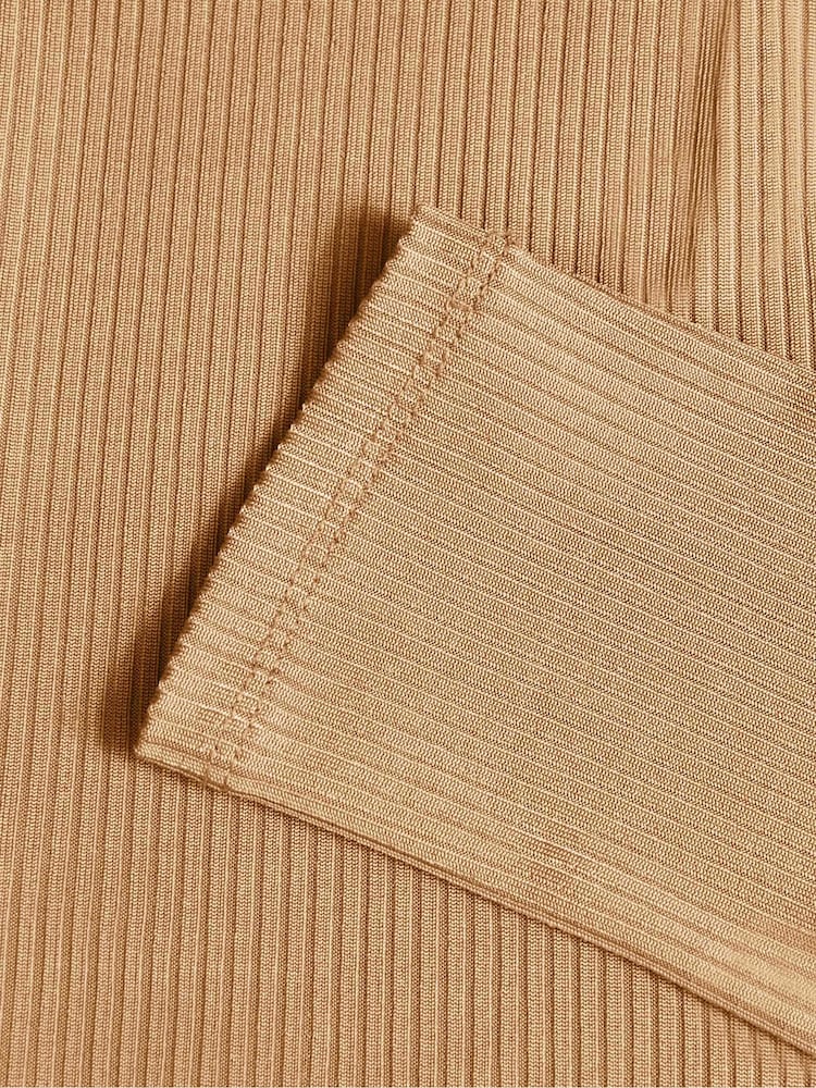 Ro&Zo Rib Jersey Gathered Brown Dress - Image 2 of 5