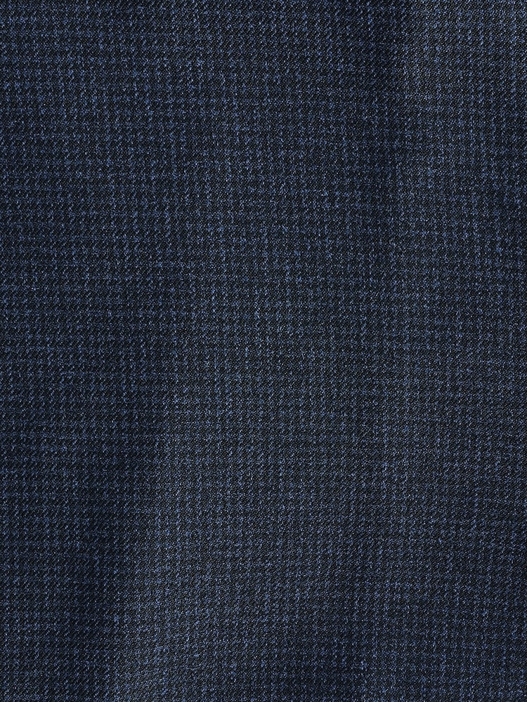 Navy Blue Slim Fit Textured Suit Trousers - Image 9 of 9