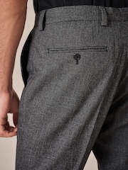Grey Trimmed Texture Suit Trousers - Image 5 of 9
