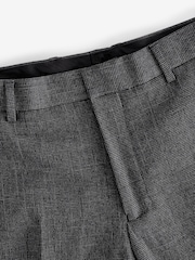 Grey Trimmed Texture Suit Trousers - Image 6 of 9