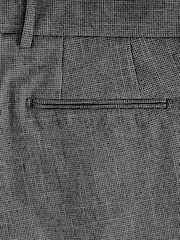 Grey Trimmed Texture Suit Trousers - Image 7 of 9