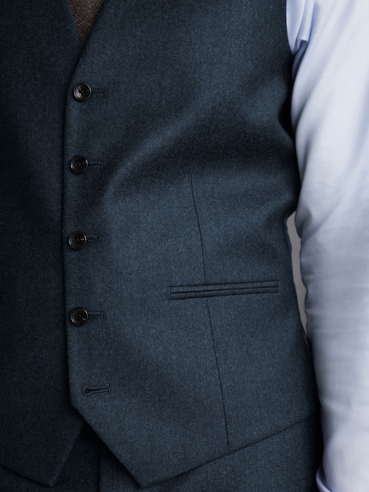 Blau - Signature Zignone Flannel Suit Waistcoat - Image 4 of 8