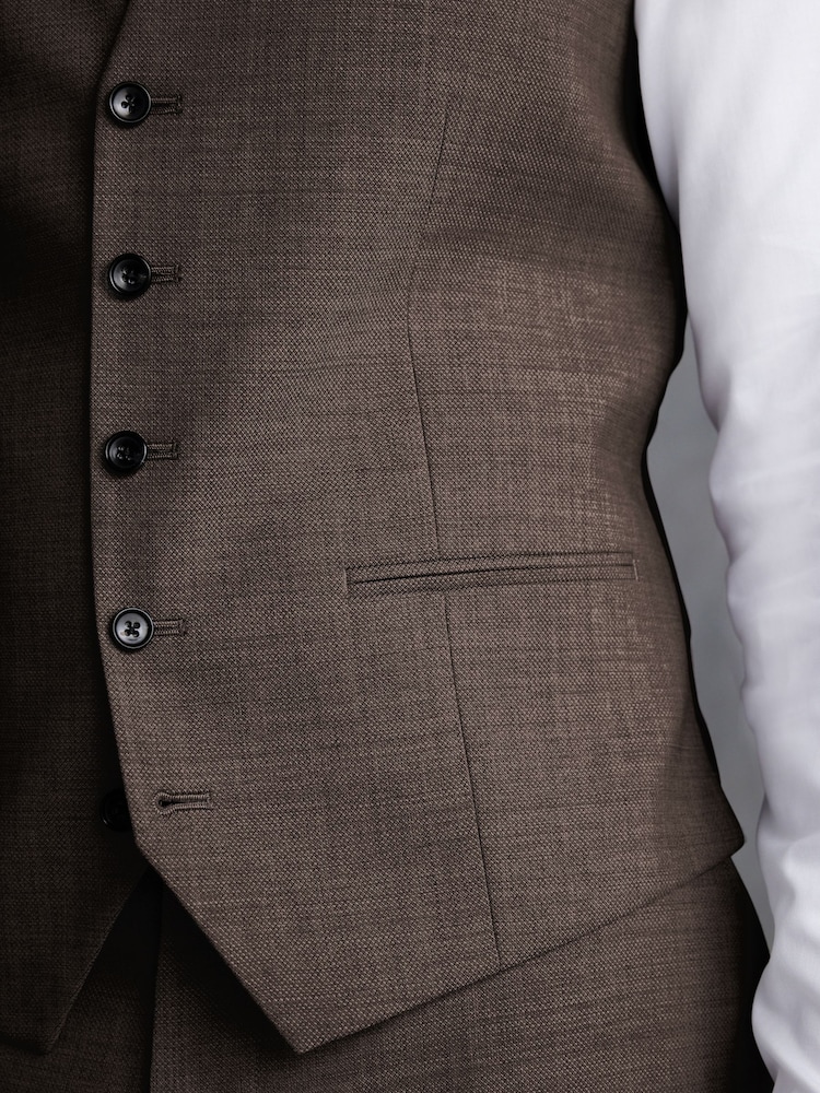 Brun - Signature Gilet de costume Tollegno - Image 4 of 8