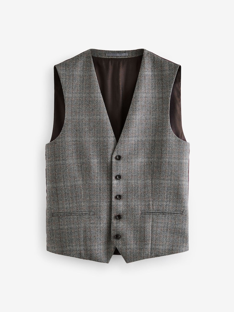 Grau - Signature Marzotto Anzugweste mit Karomuster - Image 6 of 9