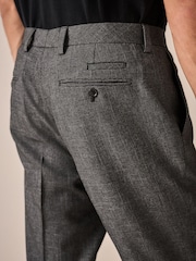 Grey Tailored Fit Textured Suit Trousers - Image 5 of 9