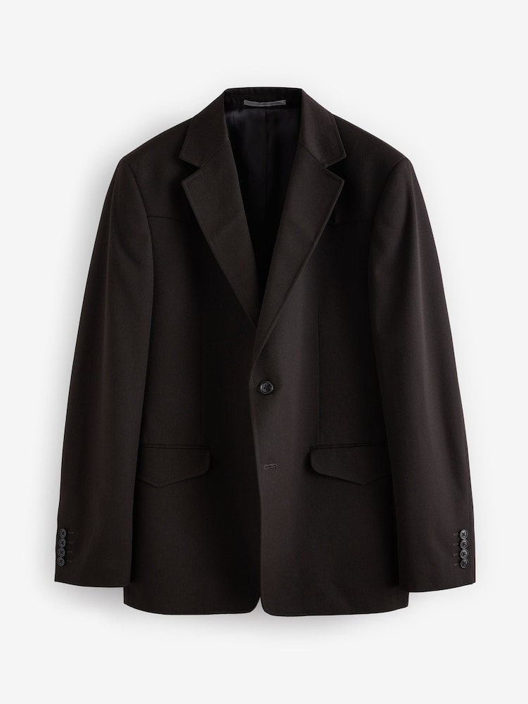 Brown Slim Fit EDIT Western Style Suit Jacket - Image 1 of 5