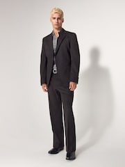 Brown Slim Fit EDIT Flared Western Style Suit Trousers - Image 2 of 10