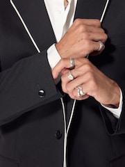 Black EDIT Trimmed Tuxedo Suit Jacket - Image 6 of 8