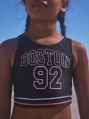 Black Varsity Sporty Bikini (3-16yrs) - Image 5 of 9