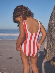 Red Stripe Tie Shoulder Swimsuit (3mths-12yrs) - Image 2 of 7