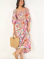 Roman Pink Pink Petite Paisley Print Dress - Image 1 of 5